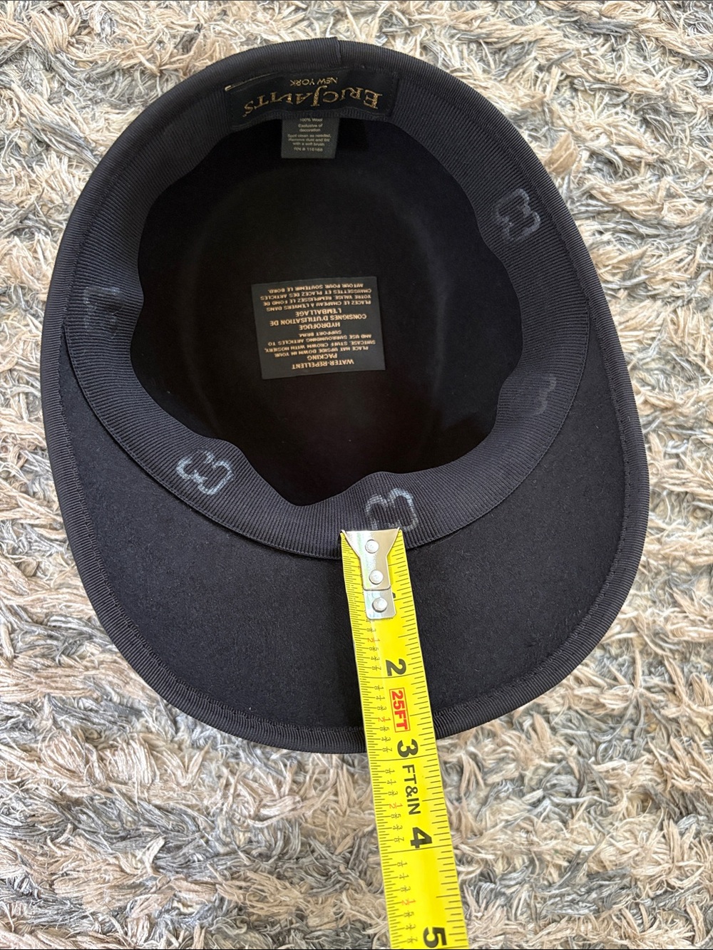 Eric Javits New York Black 100% Wool Water Repellent Newsboy Cap One Size - Picture 9 of 13